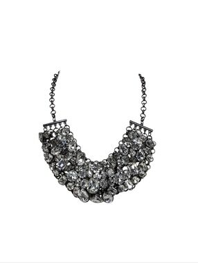 Paparazzi Black and Clear Crystal Multi-Shape Bib Necklace